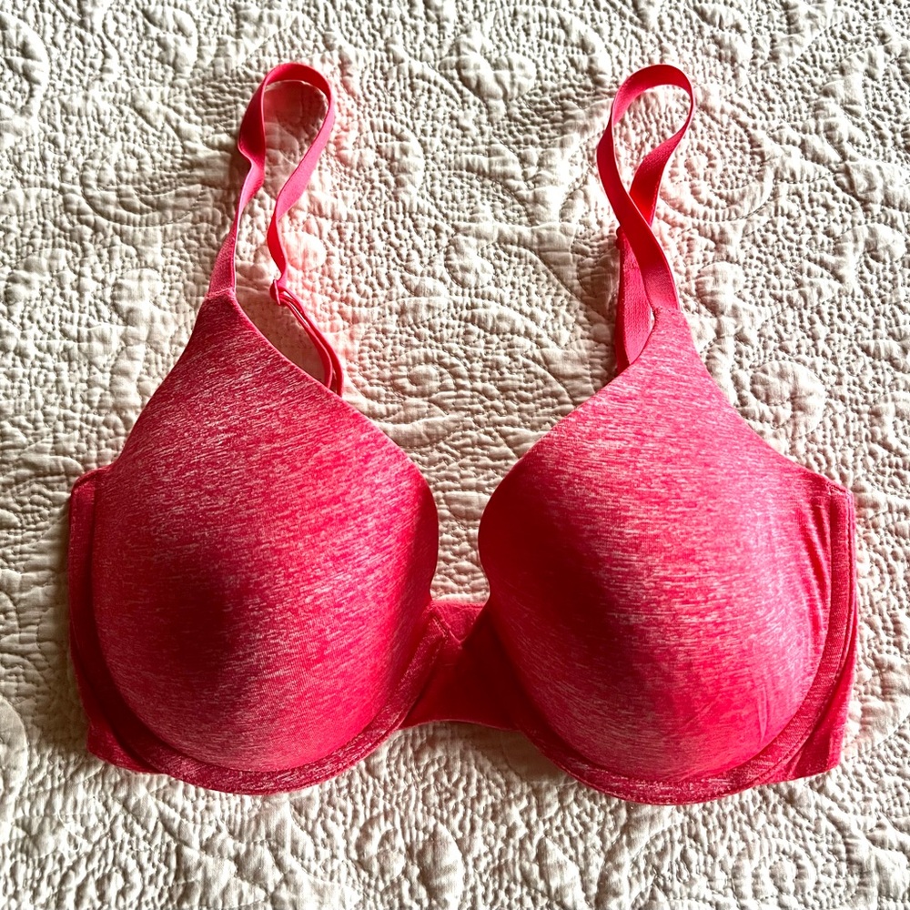 Victoria's Secret uplift semi Demi bra 32DD coral